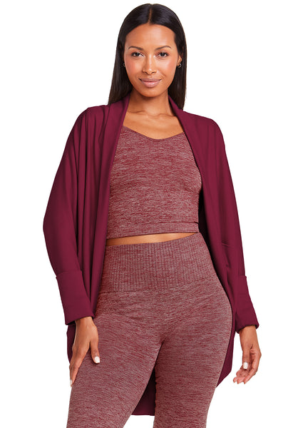 Kimono Overtop Fitness Yoga Cereja