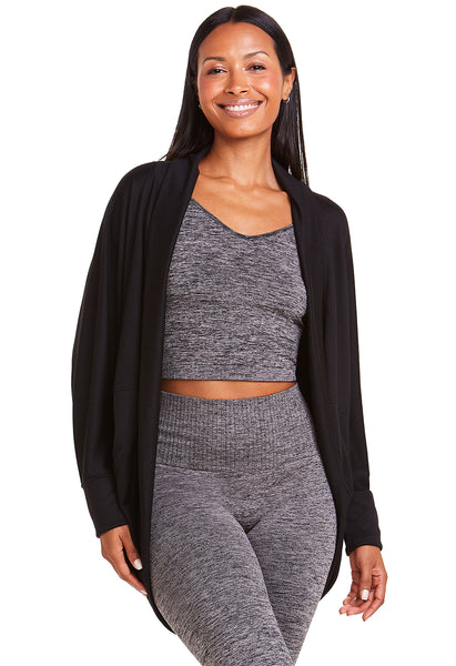 Kimono Overtop Fitness Yoga Preto