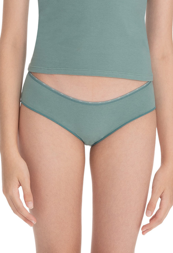 Calcinha Infantil Biquíni Algodão Menta