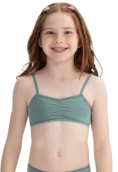 Top Infantil Drapeado Algodão Sem Bojo Menta