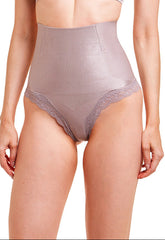 Calcinha Modeladora Abdominal Com Renda Afina Cintura Lavanda