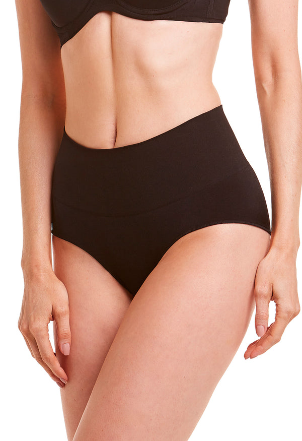 Calcinha Modeladora Cintura Alta Biquíni Afina Cintura Black