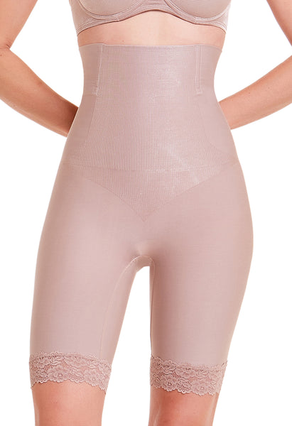 Bermuda Abdominal Com Barbatana E Renda Blush