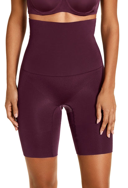 Bermuda Modeladora Leve Compressão Abdominal Com Barbatana Berry