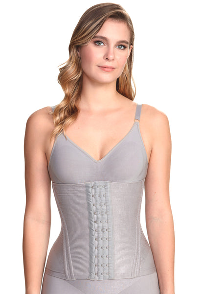 Corset Alta Compressão Com Barbatana Tecido Leve Lavanda