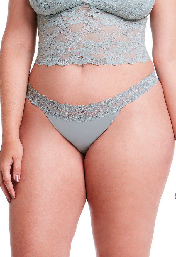 Calcinha Tanga Com Renda Self Fresh Mint