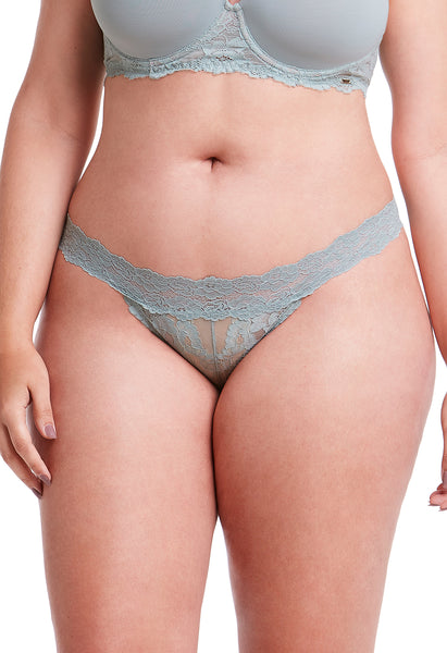 Calcinha Tanga Com Renda Self Frontal Fresh Mint
