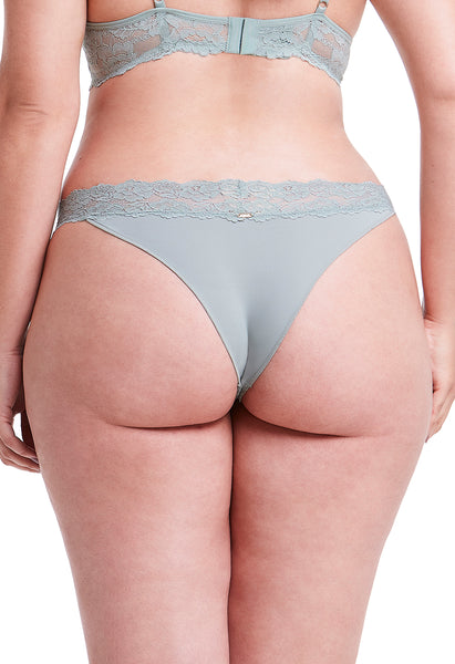 Calcinha Tanga Com Renda Self Frontal Fresh Mint