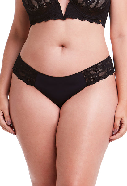 Calcinha Biquíni Com Renda Self Black