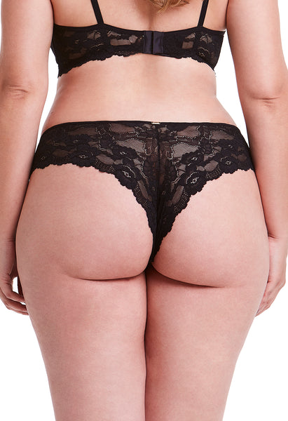 Calcinha Biquíni Com Renda Self Black