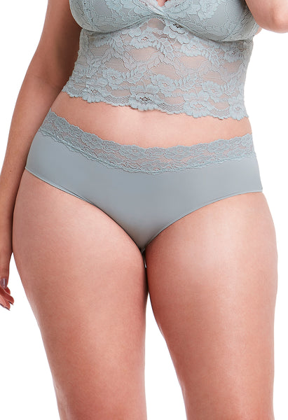 Calcinha Cintura Média Com Renda Self Fresh Mint