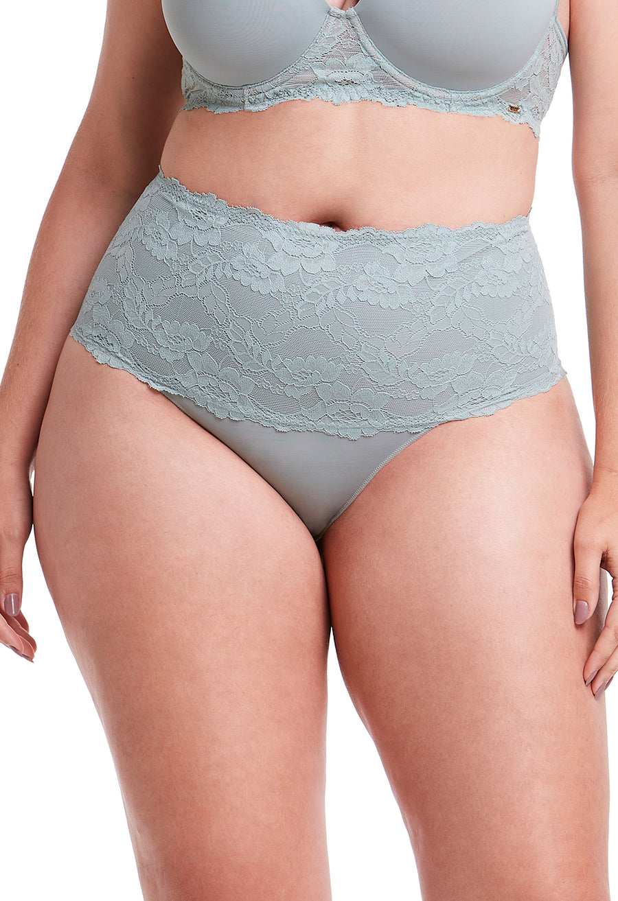 Calcinha Cintura Alta Com Renda Self Fresh Mint