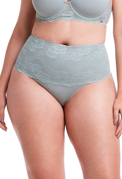Calcinha Cintura Alta Com Renda Self Fresh Mint