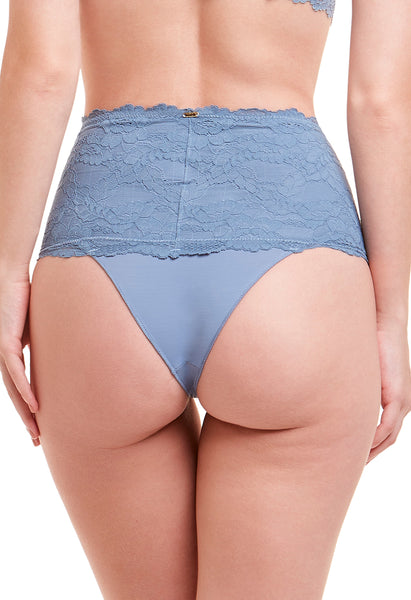 Calcinha Cintura Alta Com Renda Self Sky