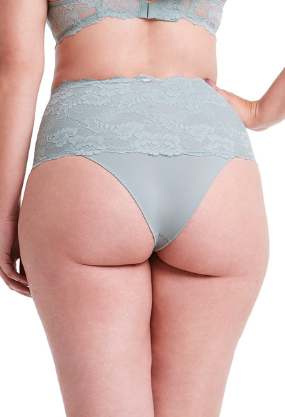 Calcinha Cintura Alta Com Renda Self Fresh Mint