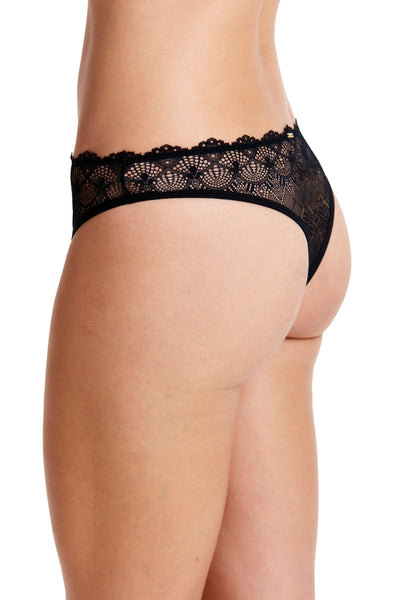 Calcinha Fio Dental em Renda Noir Black
