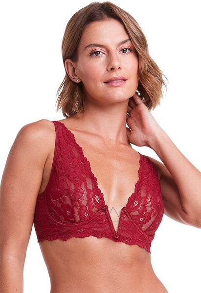Sutiã Corselet Sem Bojo Em Renda Self Red Velvet