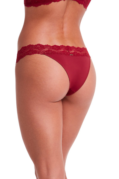 Calcinha Tanga Com Renda Self Red Velvet