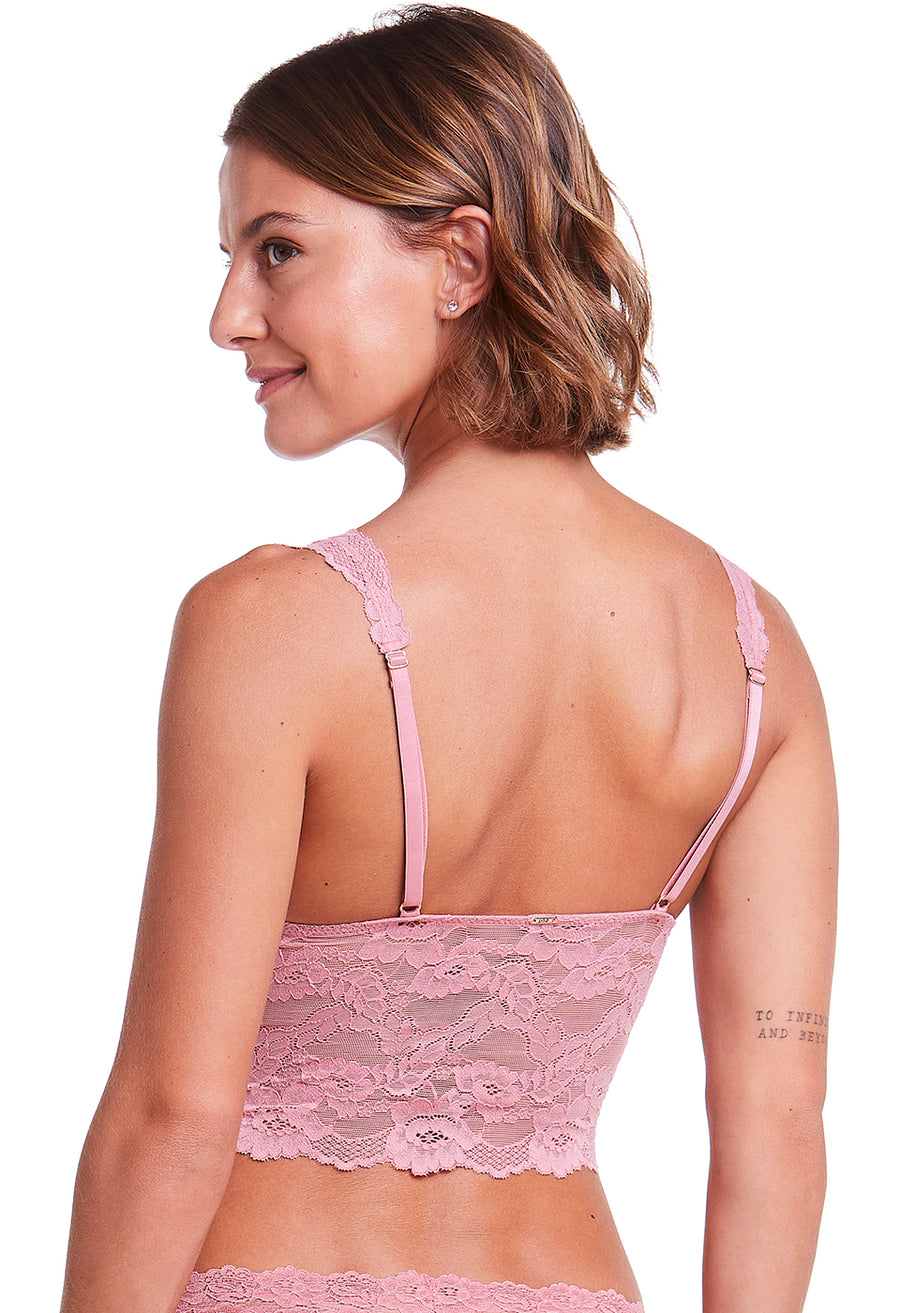 Top Com Bojo Removível Em Renda Self Rose