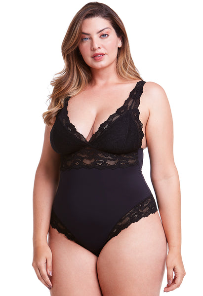 Body Com Bojo Removível E Renda Self Black
