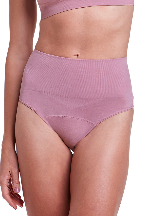 Calcinha Modeladora Absorvente Cós Duplo M.E.S. Afina Cintura Rosa