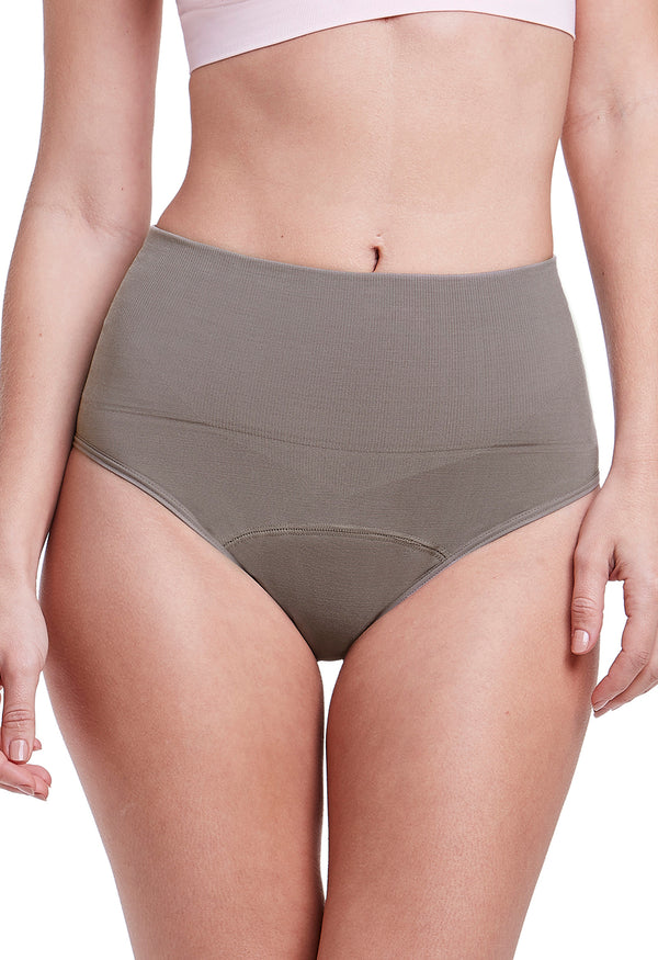 Calcinha Modeladora Absorvente Cós Duplo M.E.S. Afina Cintura Eucalipto