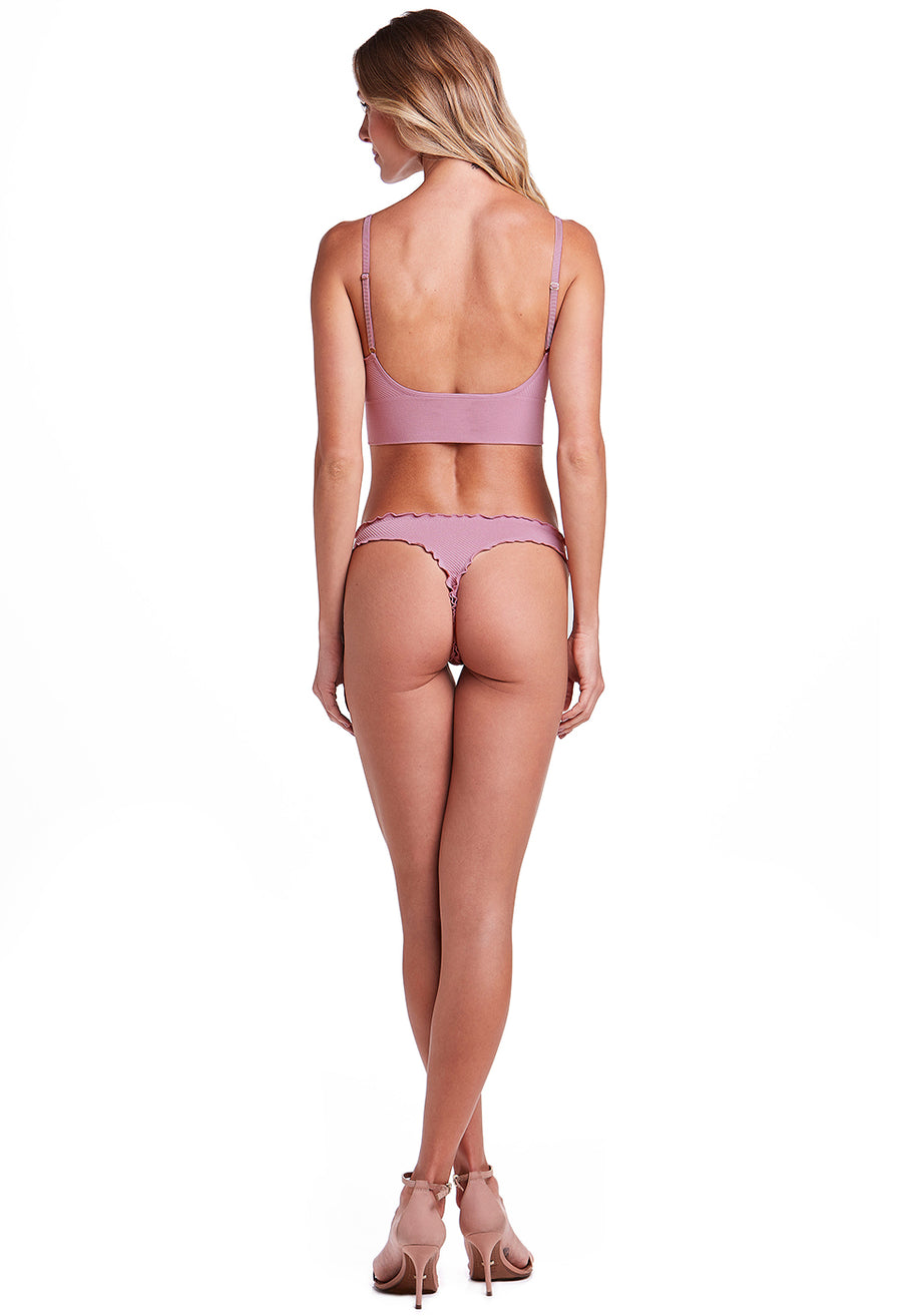 Calcinha Fio Dental Frufru Rosa