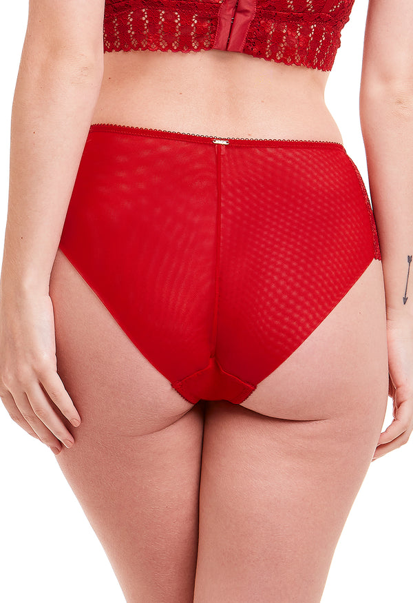 Calcinha Biquíni Cintura Média Em Renda L'Amour Rouge