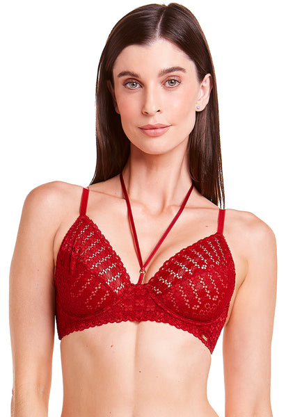 Sutiã Strappy Em Renda L'Amour Sem Bojo Com Aro Rouge
