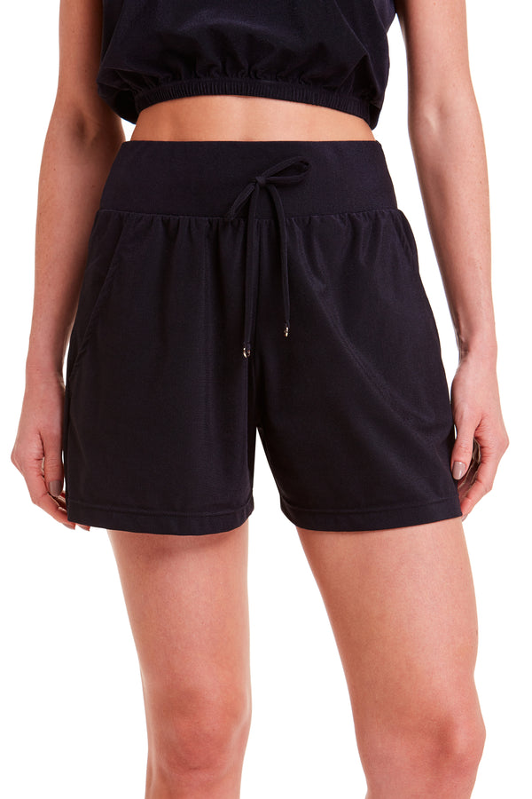 Shorts Athleisure Com Bolso Black