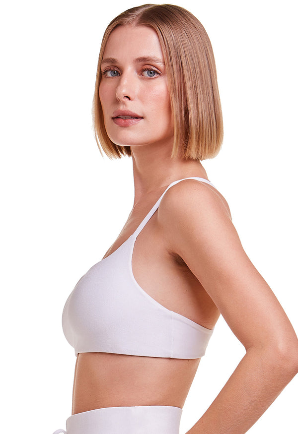 Top Nadador Em Microfibra Athleisure White