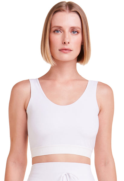 Regata Cropped Em Microfibra White