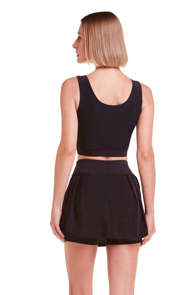 Regata Cropped Em Microfibra Black