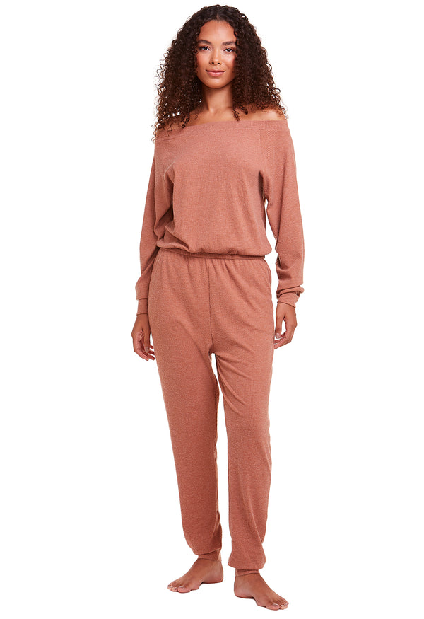 Macacão Jogger Com Bolso Athleisure Camel