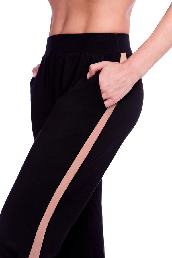 Calça Com Bolso Athleisure Lettering Black