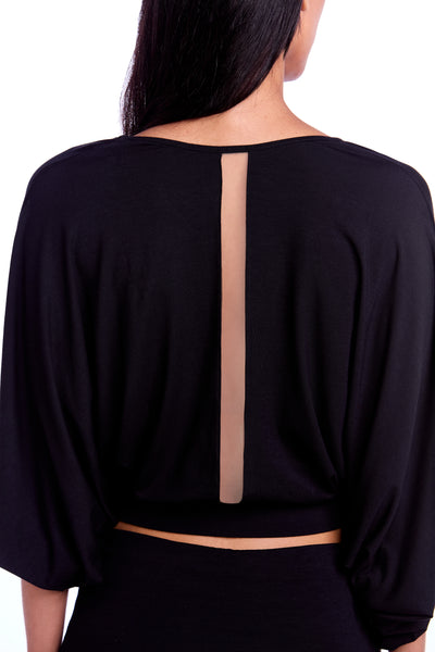 Blusa Athleisure Manga Morcego Black