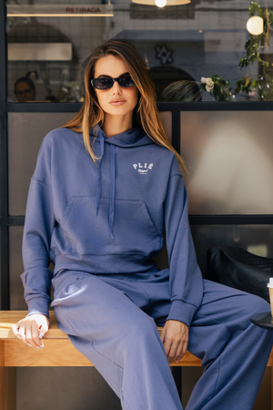 Blusa Com Capuz Athleisure Aero Azul Ocean