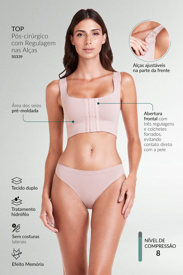 Top Pós-Cirúrgico Com Regulagem Nas Alças Base
