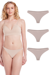 Kit 3 Calcinhas Básicas Tanga Com Fundo De Algodão Base