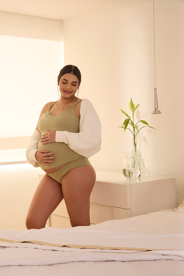 Camisete de Amamentação Busto Duplo Maternity Cidreira