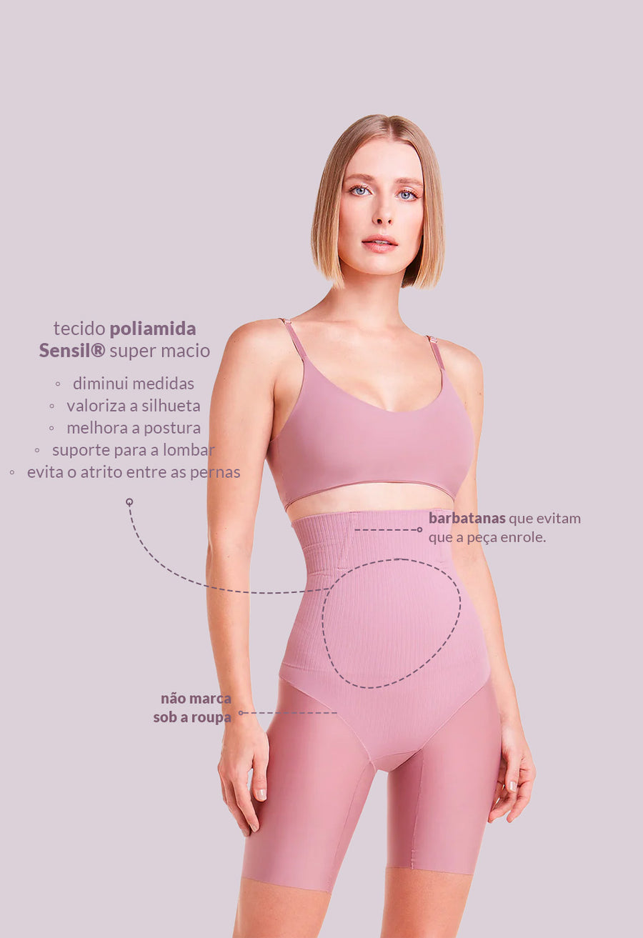 Bermuda Amazônia Control Modeladora Abdominal Invisivel Com Barbatana Reduz Atrito Nas Coxas Boto