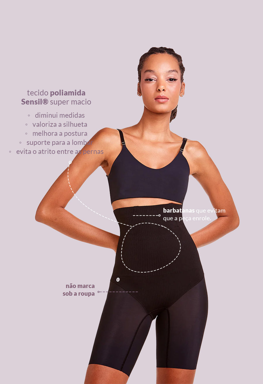 Bermuda Amazônia Control Modeladora Abdominal Invisivel Com Barbatana Reduz Atrito Nas Coxas Rio Negro