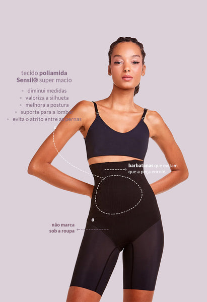 Bermuda Modeladora Invisível Abdominal Com Barbatana Rio Negro