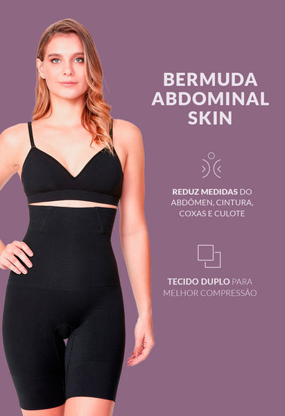Bermuda Modeladora Abdominal Com Barbatana Preto