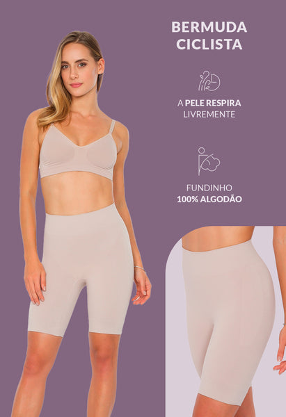 Bermuda Modeladora Cintura Alta Emana Base