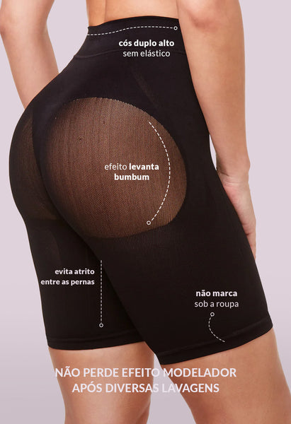 Bermuda Abdominal Levanta Bumbum Lift Preto