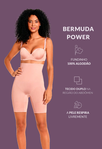 Bermuda Modeladora Leve Compressão Abdominal Com Barbatana Balm