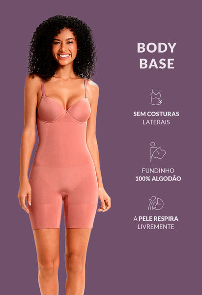 Body Macaquinho Leve Compressão Com Bojo E Alças Transpassadas Bronzer