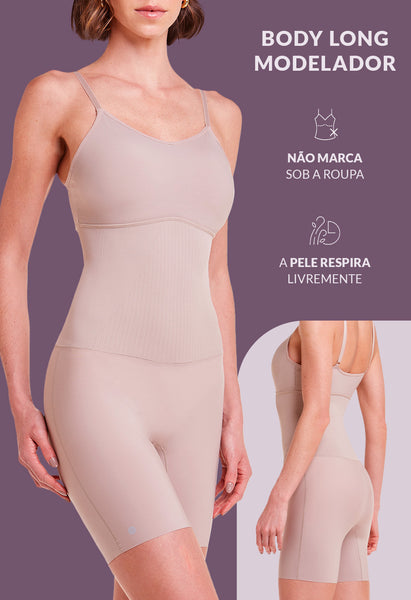 Body Modelador Invisível Bermuda Com Bojo Rio Negro