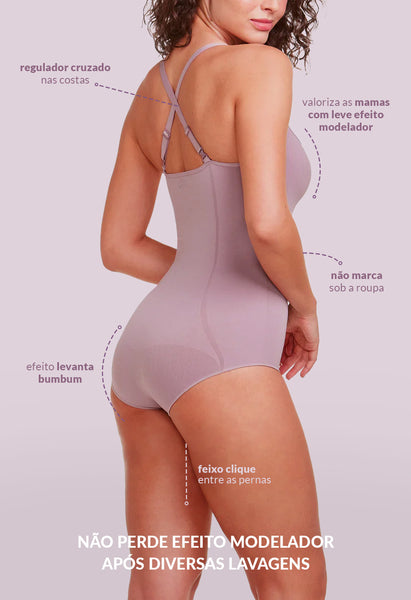 Body Modelador sem bojo Levanta Bumbum Lilac